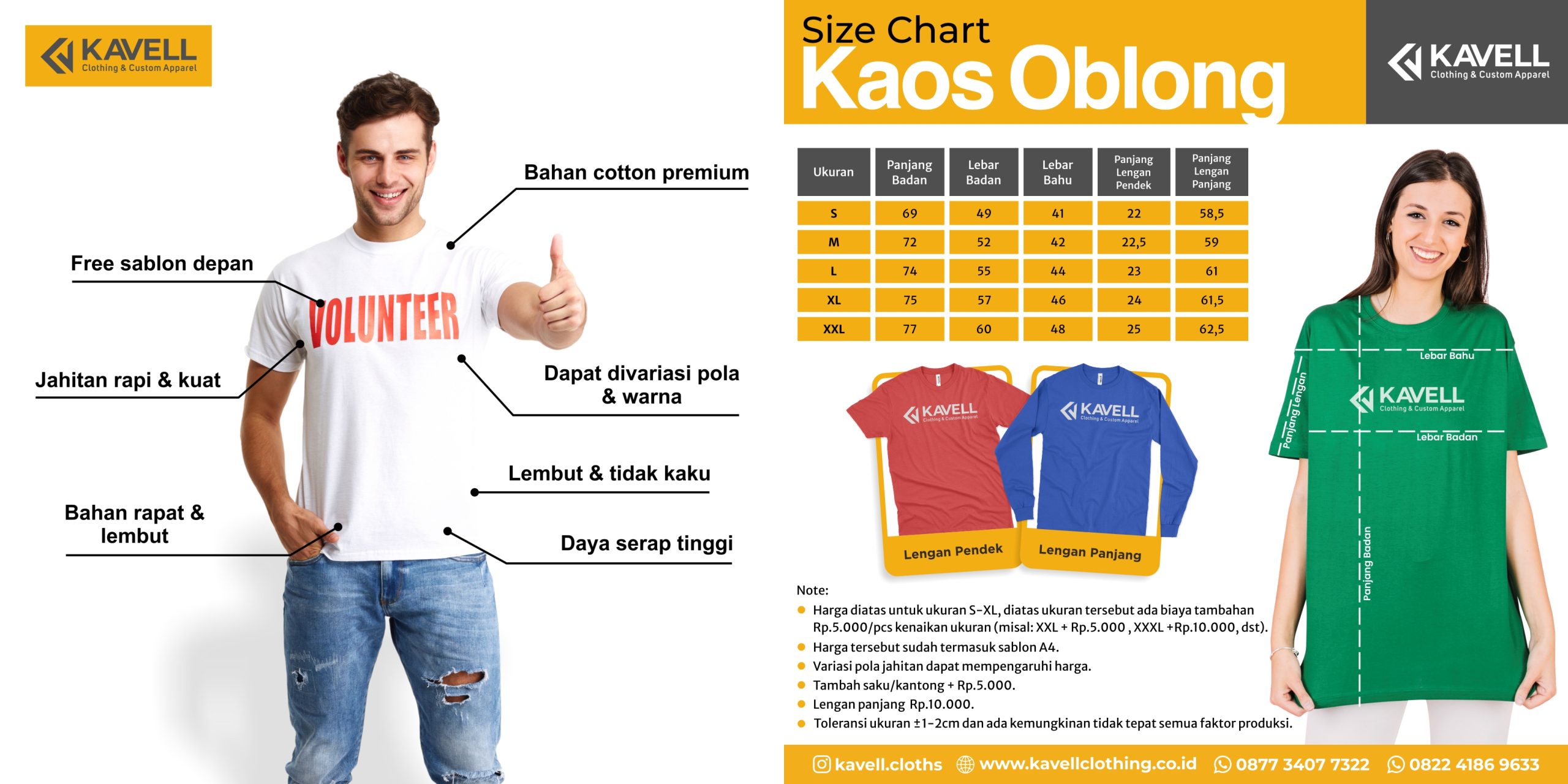 ukuran kaos