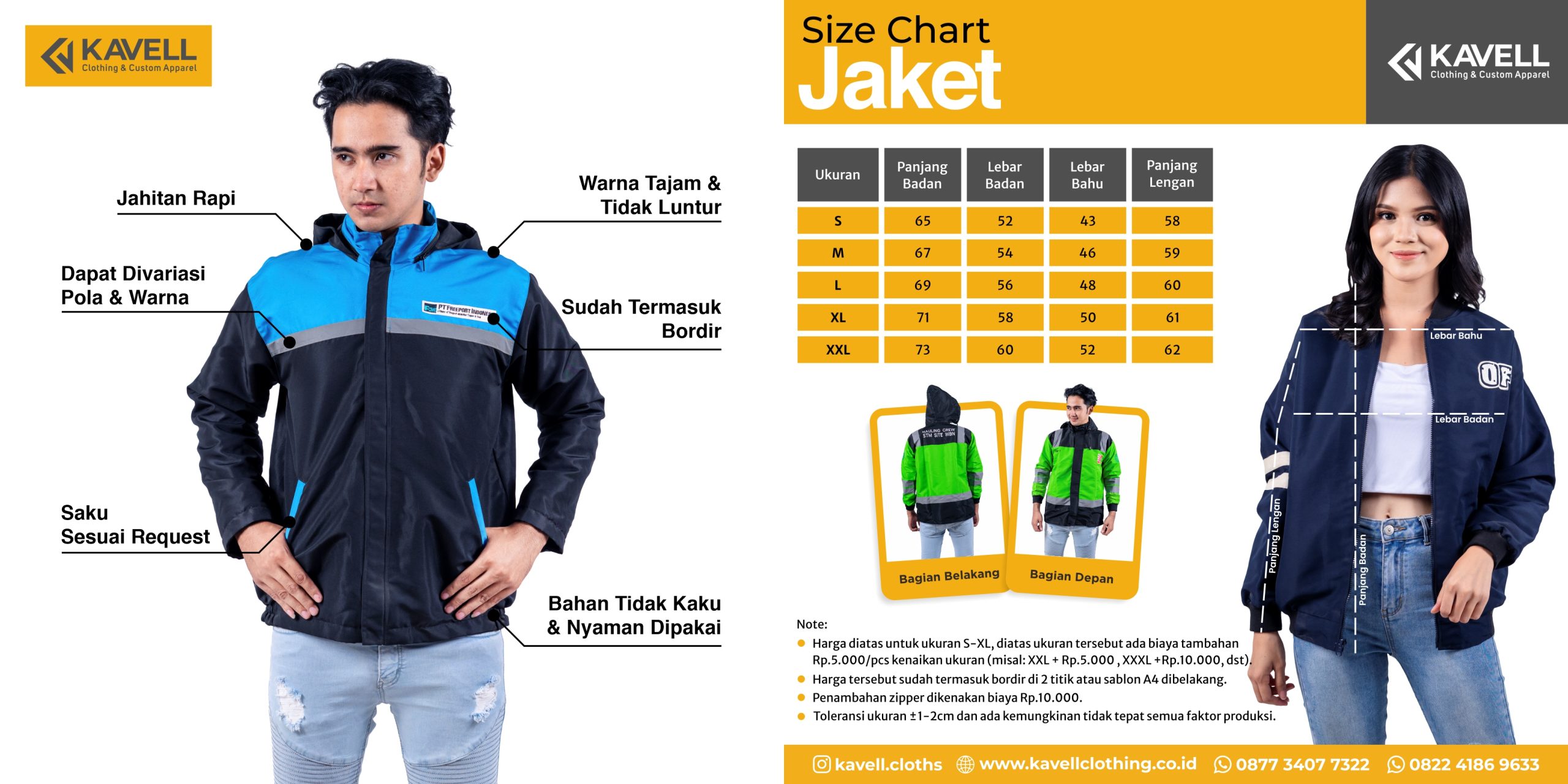 ukuran jaket