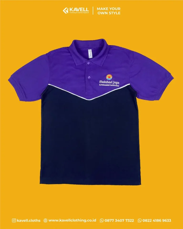 Polo shirt ini bukan hanya nyaman, tapi juga menunjukkan identitas perusahaan kita! Kenakan deng